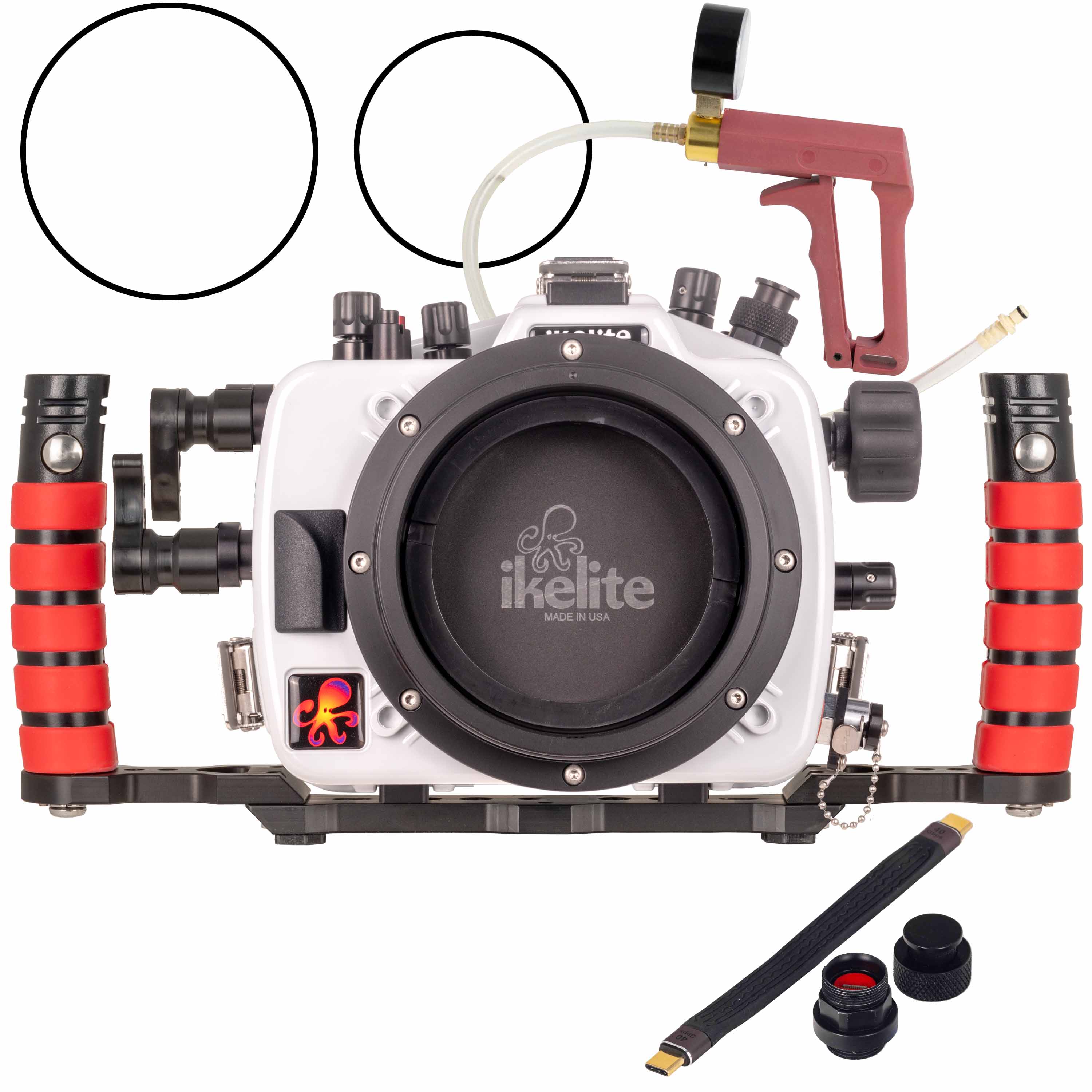 Ikelite 200DL Underwater Housing for Canon EOS R6, R6 II Deluxe Version with Handles, Vacuum Pump, & USB-C Charging Bulkhead